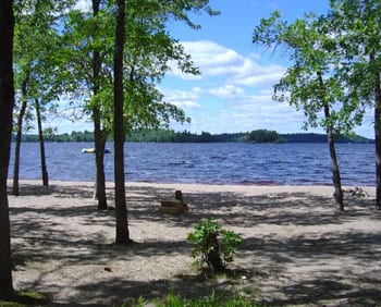 1st Beach cabin view of lake.