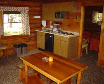 Balsa cabin kitchen.