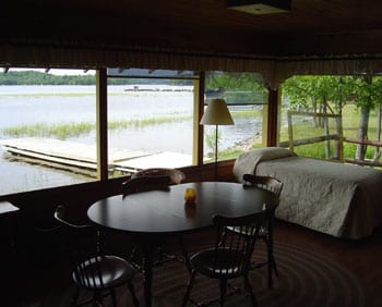 Cranberry cabin interior.