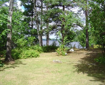 Ranger cabin view of lake.
