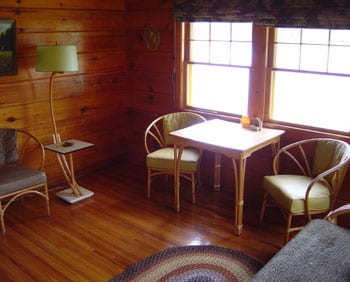 River cabin interior.