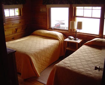 River cabin bedroom.