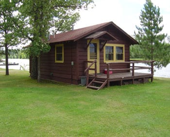 River cabin exterior.