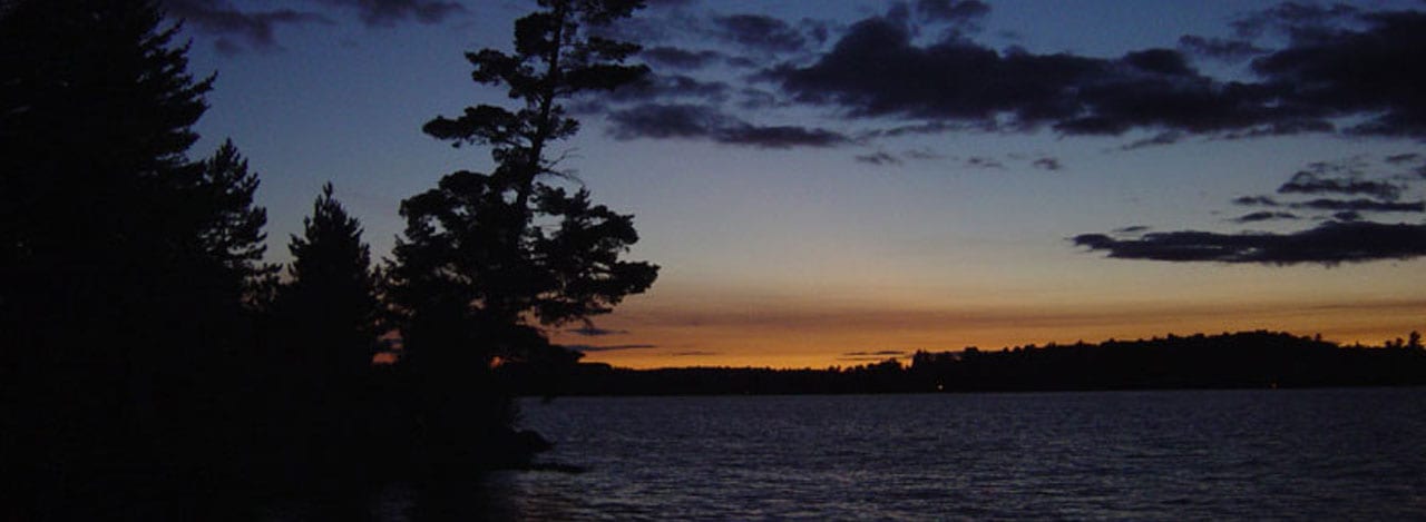 sunset on the lake.