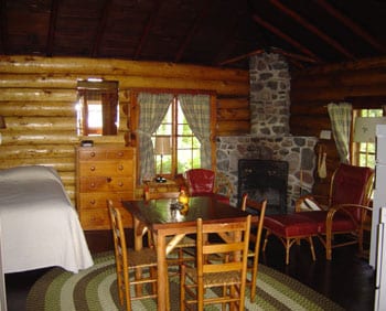 Spring cabin interior.