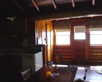 Spring cabin interior.